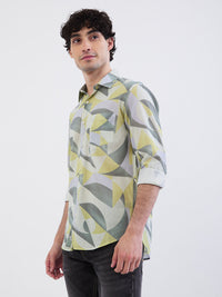 Men Shirt Beige Slim Fit