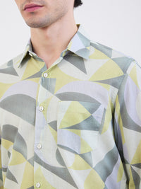 Men Shirt Beige Slim Fit