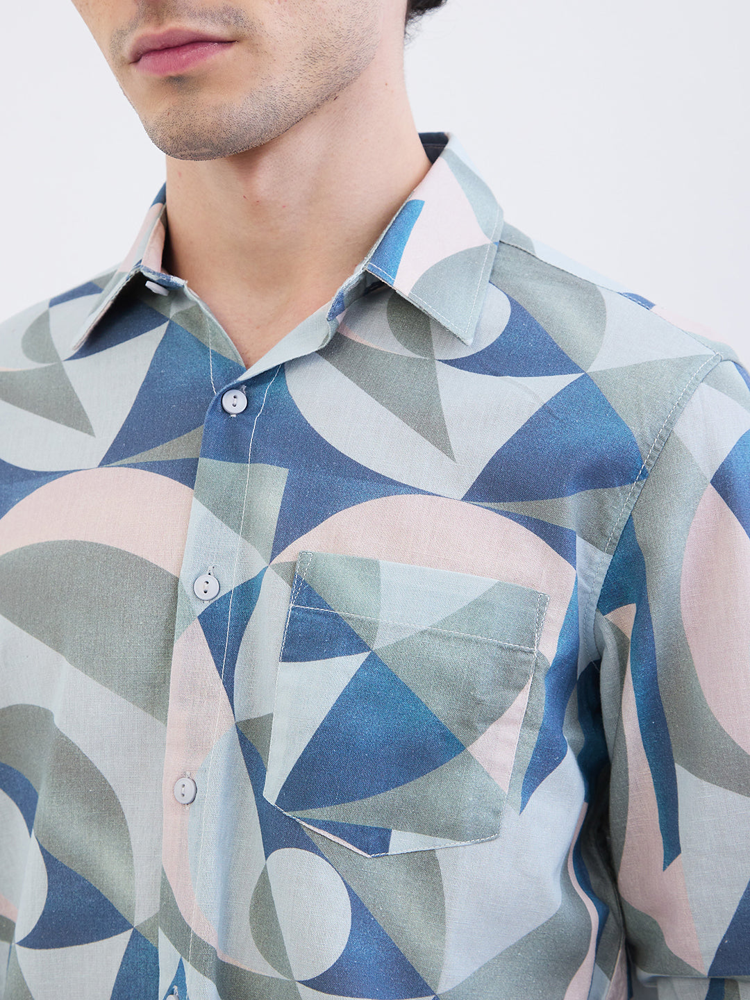 Spykar Silver Grey Slim Fit Casual Shirts For Men