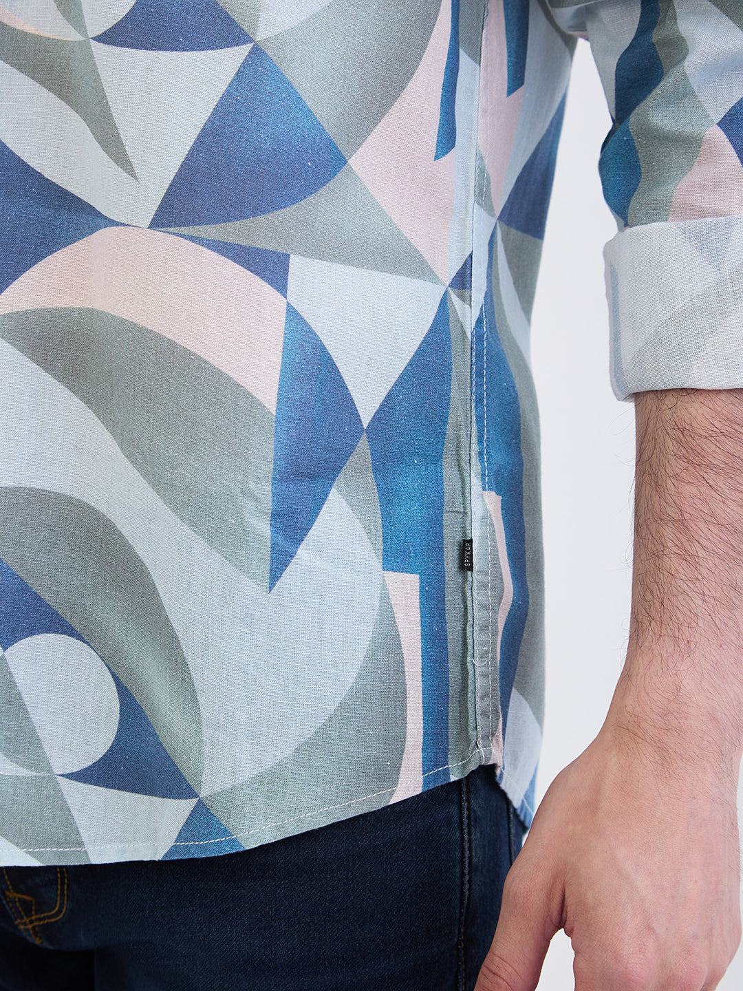 Spykar Silver Grey Slim Fit Casual Shirts For Men