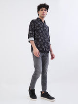 Men Shirt Black Slim Fit