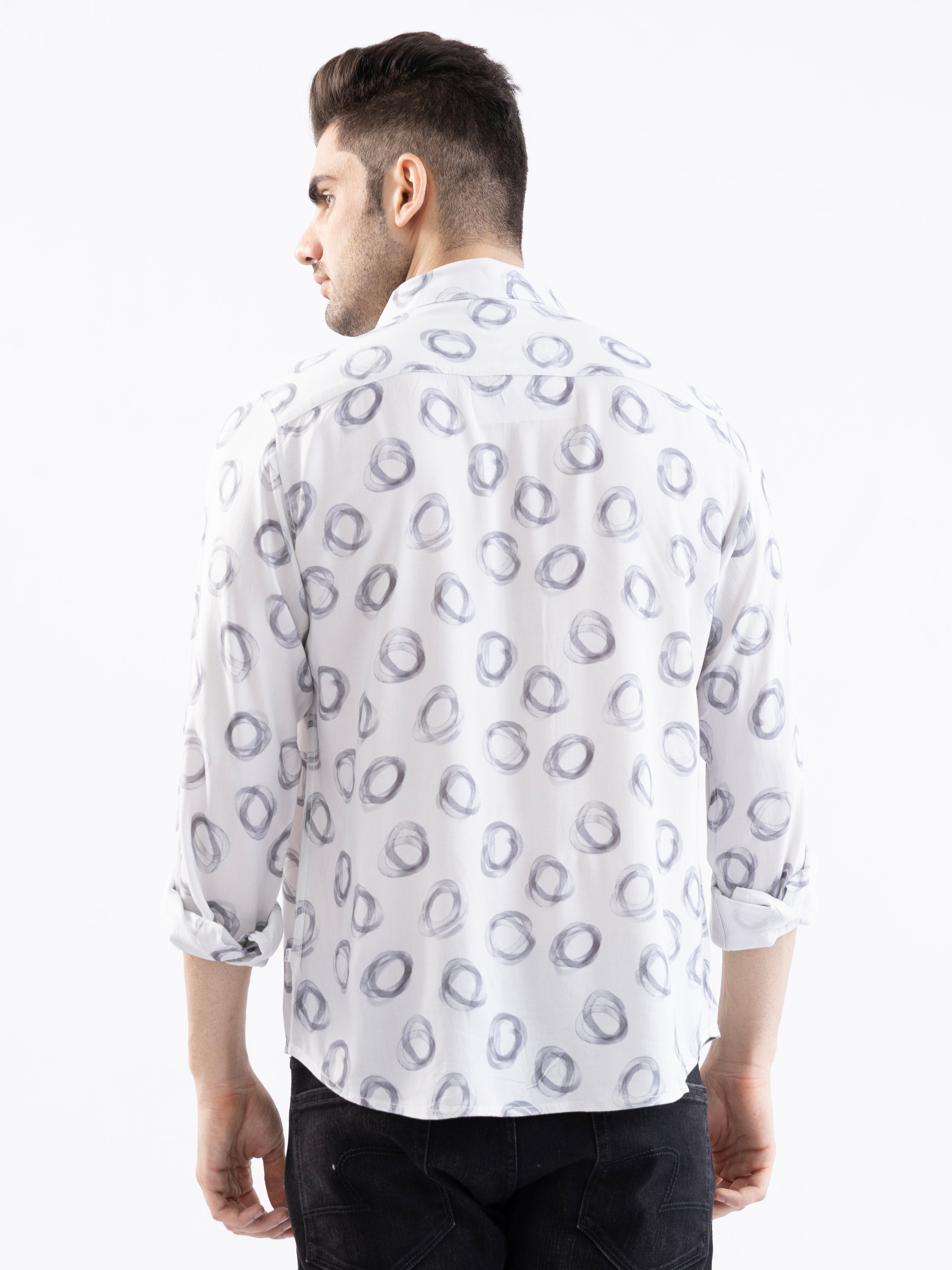 Spykar White Slim Fit Casual Shirts For Men