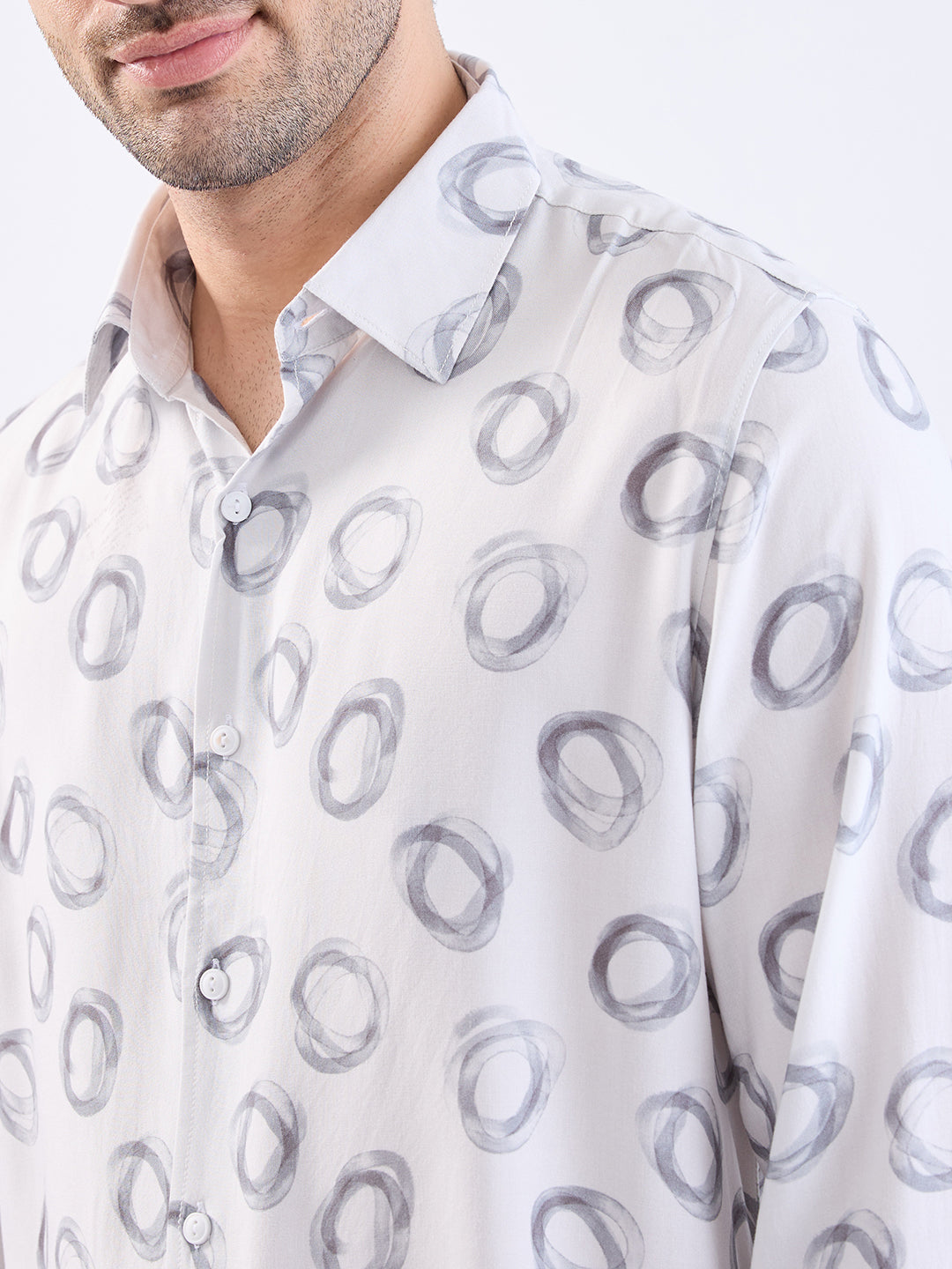 Spykar White Slim Fit Casual Shirts For Men