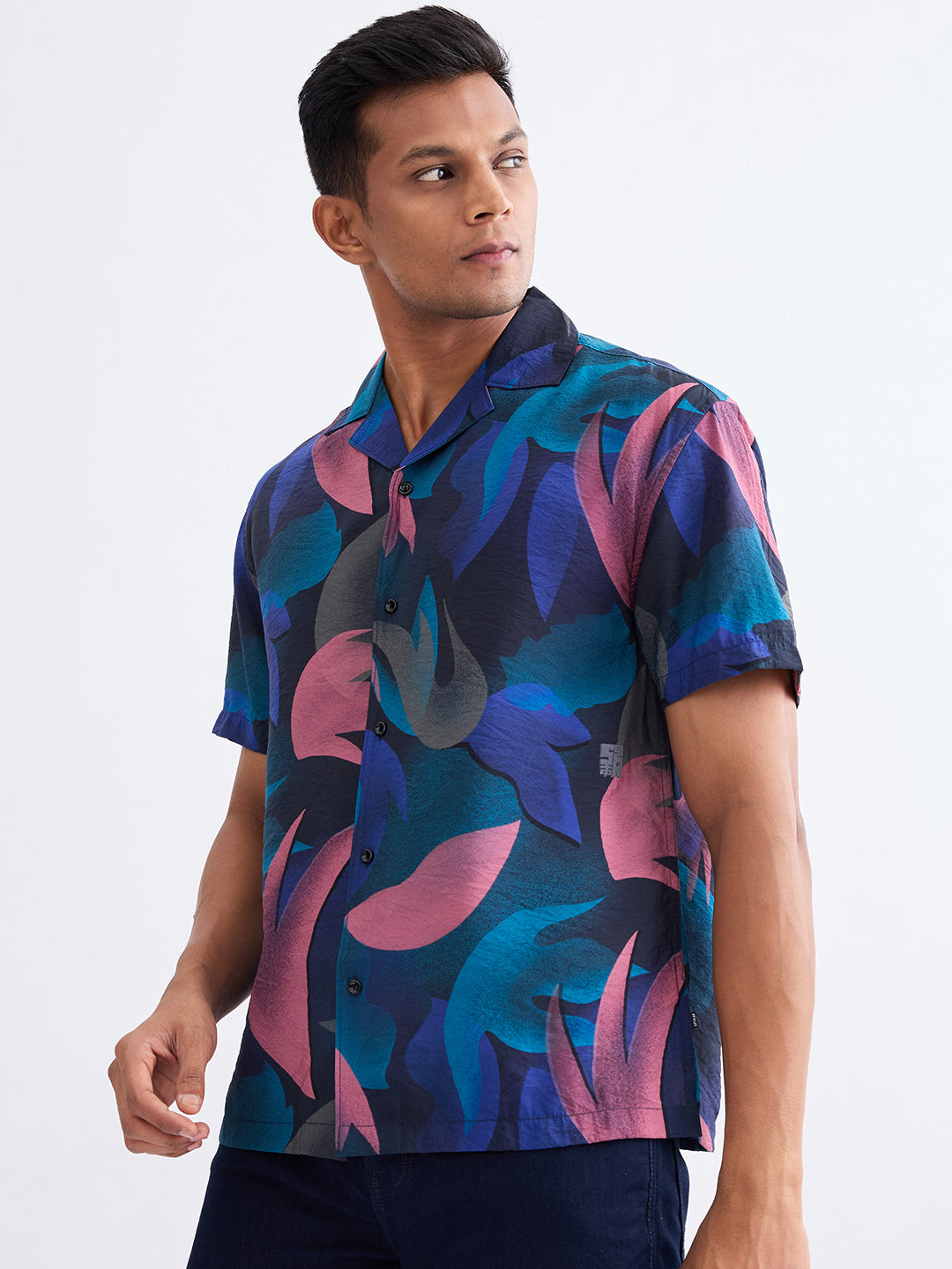 Spykar Charcoal Grey Relaxed Fit Casual Shirts For Men