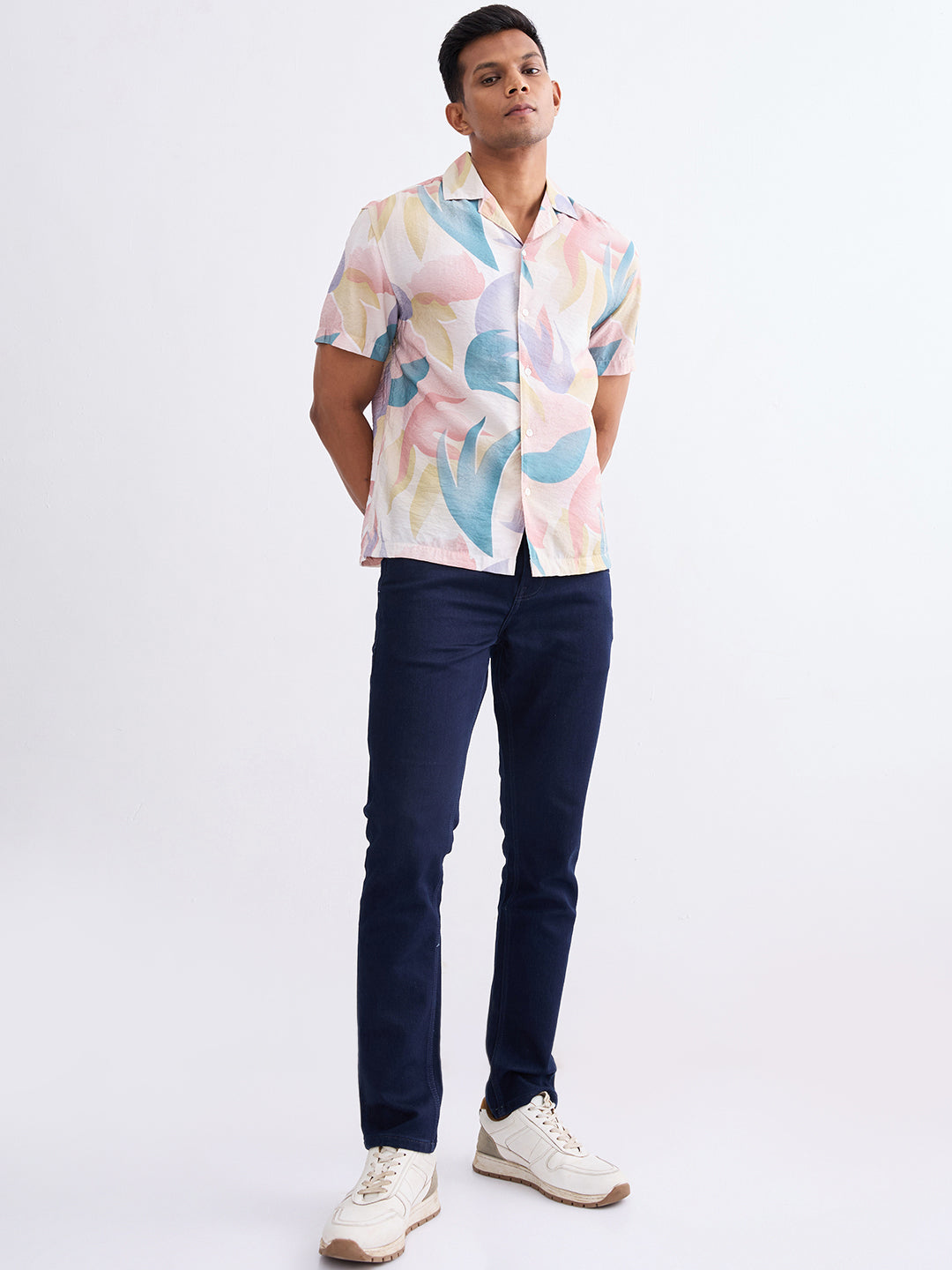 Spykar Ecru Relaxed Fit Casual Shirts For Men