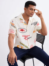 Men Shirt Beige Relaxed Fit