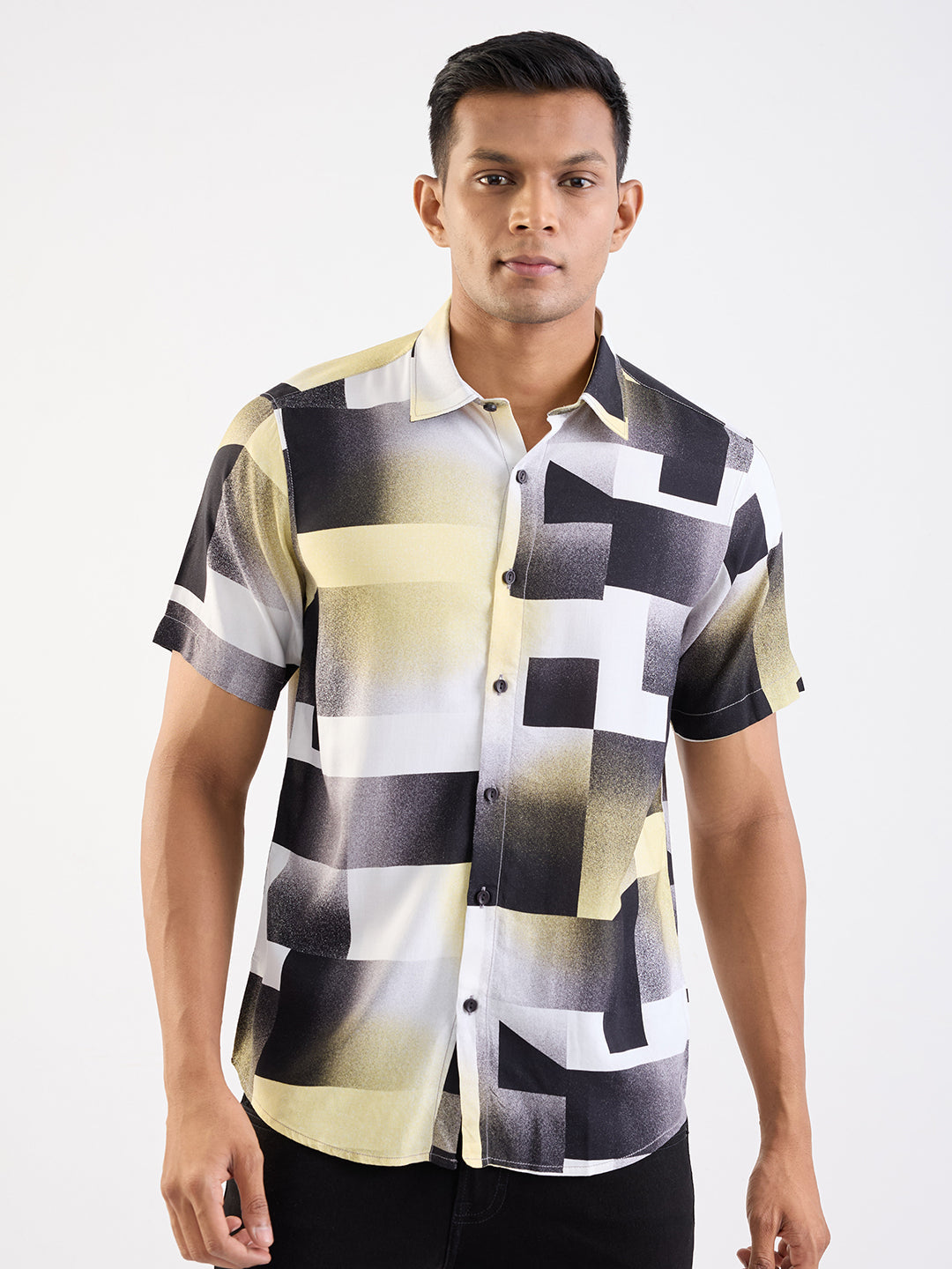 Men Shirt Yellow Slim Fit