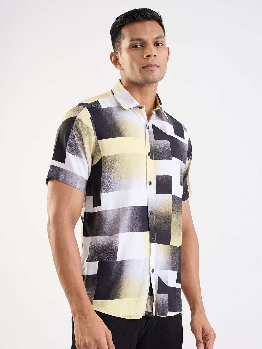 Men Shirt Yellow Slim Fit