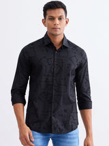 Men Shirt Black Slim Fit