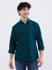 Men Shirt Green Slim Fit