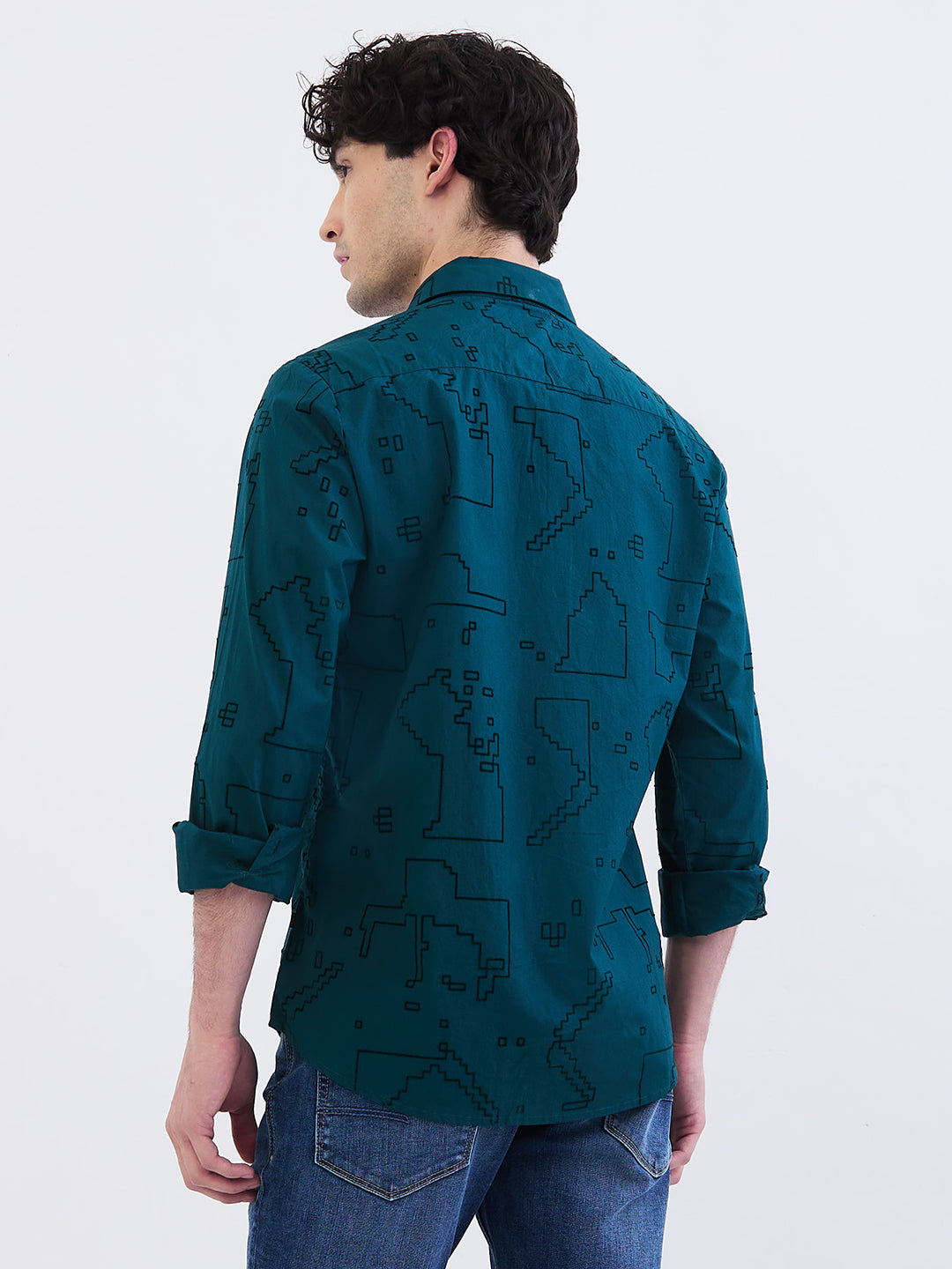 Men Shirt Green Slim Fit