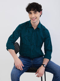 Men Shirt Green Slim Fit