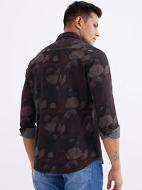 Men Shirt Brown Slim Fit