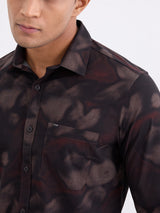Men Shirt Brown Slim Fit