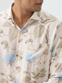 Men Shirt Beige Slim Fit