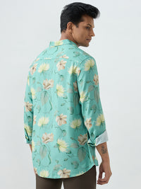 Men Shirt Green Slim Fit