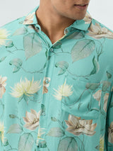 Men Shirt Green Slim Fit