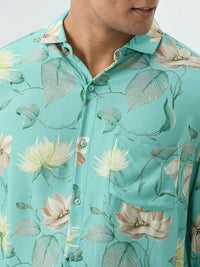 Men Shirt Green Slim Fit
