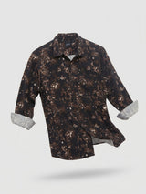 Men Shirt Print Brown Regular Fit
