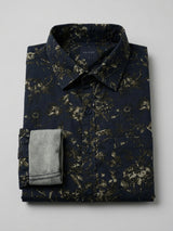 Men Shirt Print Green Regular Fit