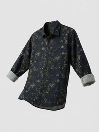 Men Shirt Print Green Regular Fit