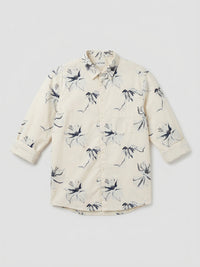 Men Shirt Print Beige Regular Fit