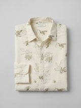 Men Shirt Print Off-White Regular Fit