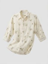 Men Shirt Print Off-White Regular Fit