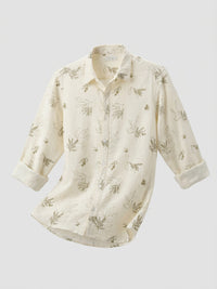 Men Shirt Print Off-White Regular Fit