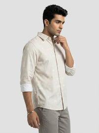 Men Shirt Print Grey Regular Fit