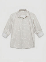 Men Shirt Print Grey Regular Fit