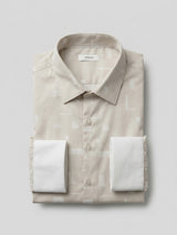 Men Shirt Print Grey Regular Fit