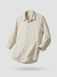 Men Shirt Print Grey Regular Fit