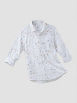 Men Shirt Print White Regular Fit