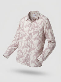 Men Shirt Print Pink Regular Fit