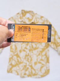 Men Shirt Print Yellow Regular Fit