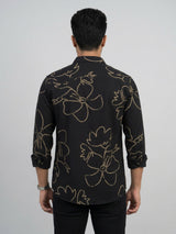Men Shirt Print Black Regular Fit