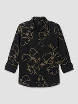 Men Shirt Print Black Regular Fit