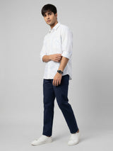 Men Shirt Print White Regular Fit