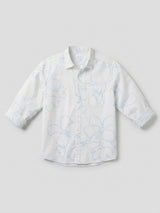 Men Shirt Print White Regular Fit