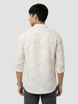Men Shirt Print Off-White Regular Fit
