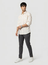 Men Shirt Print Off-White Regular Fit
