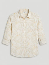 Men Shirt Print Off-White Regular Fit