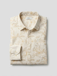Men Shirt Print Off-White Regular Fit