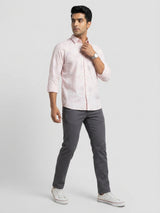 Men Shirt Print Pink Regular Fit