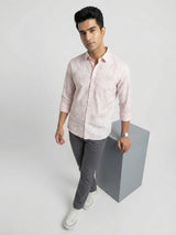 Men Shirt Print Pink Regular Fit