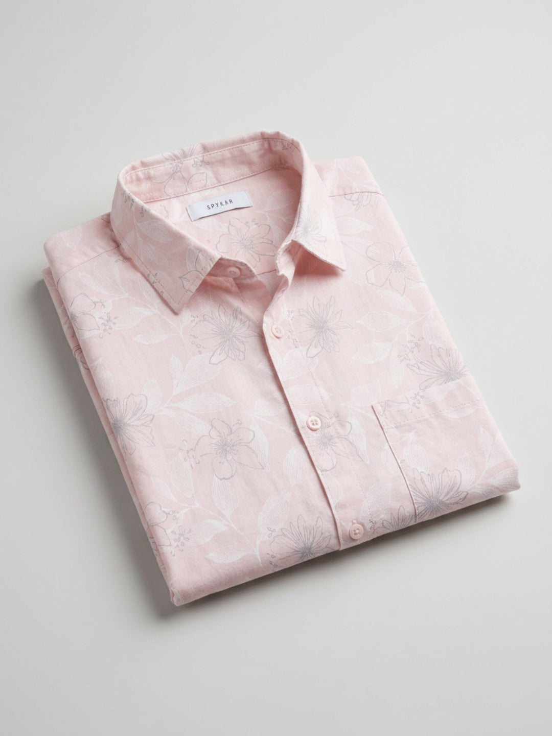 Men Shirt Print Pink Regular Fit