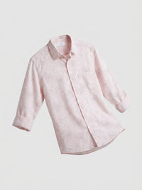 Men Shirt Print Pink Regular Fit