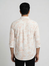 Men Shirt Print Off-White Regular Fit
