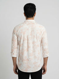 Men Shirt Print Off-White Regular Fit